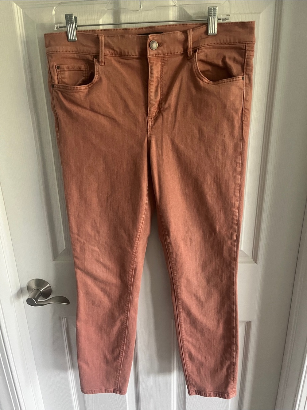 Ann Taylor Cropped Slim Jeans in Terracotta